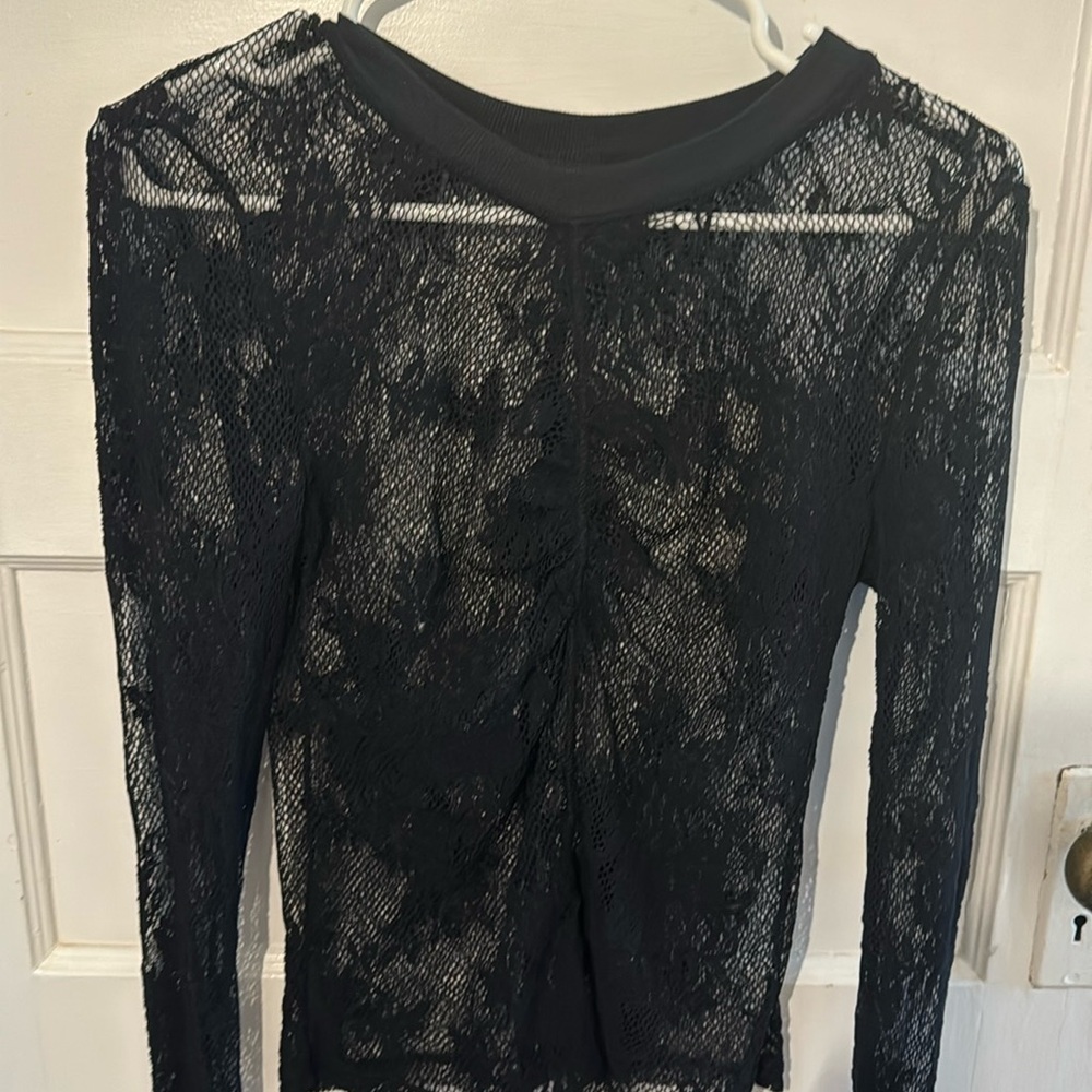 Free people lace mesh long sleeve